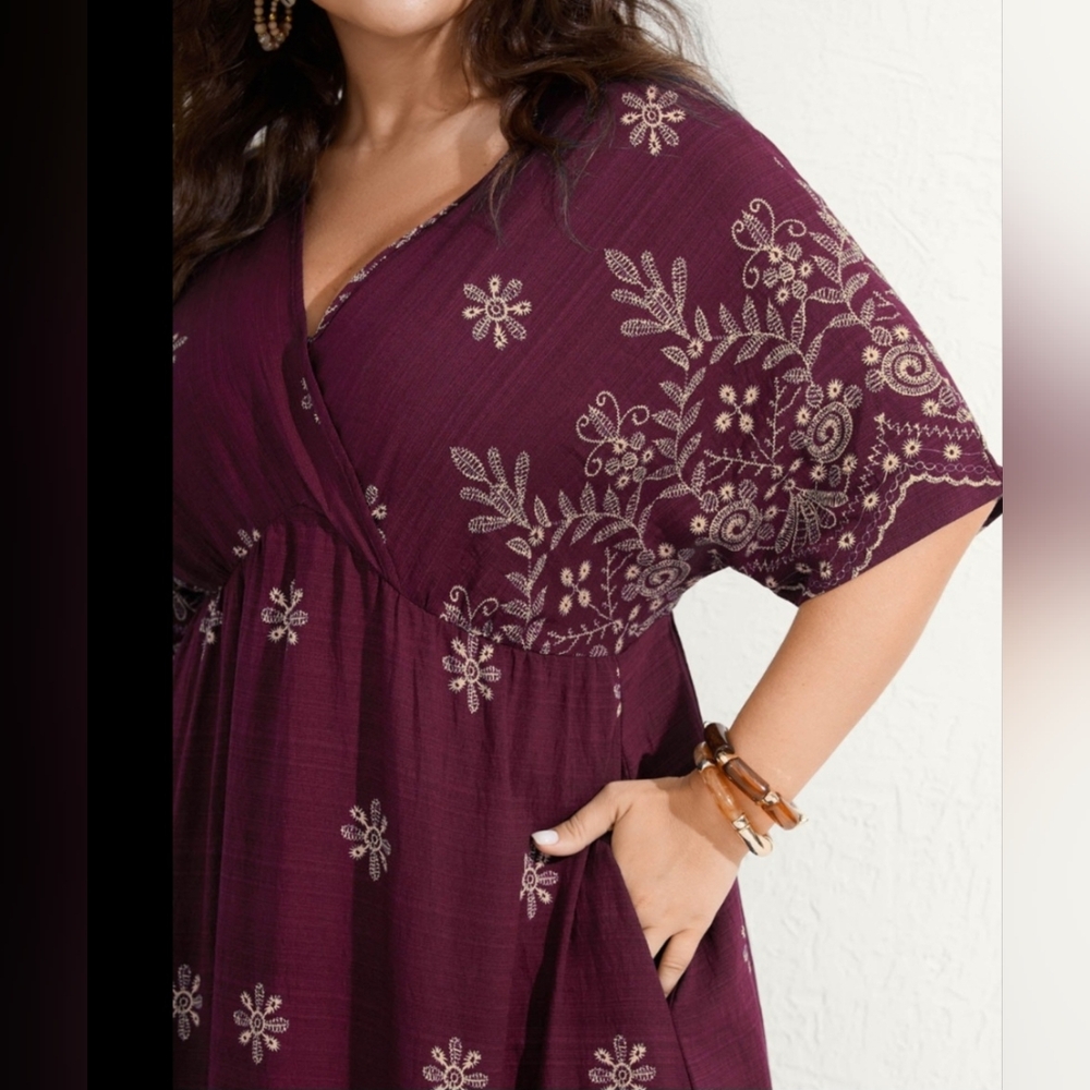 Boho Embroidered Maxi Dress NWT - Picture 2 of 7
